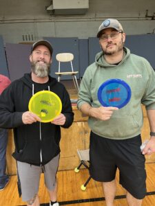 Target Backboard Putting Challenge discs were claimed by Pat Inclema and Jeff Hermenet.